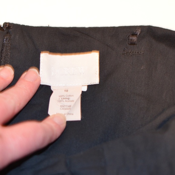 J. CREW Cotton Cady Erika Strapless Sleeveless Dress Black Size 10 - Picture 2 of 4